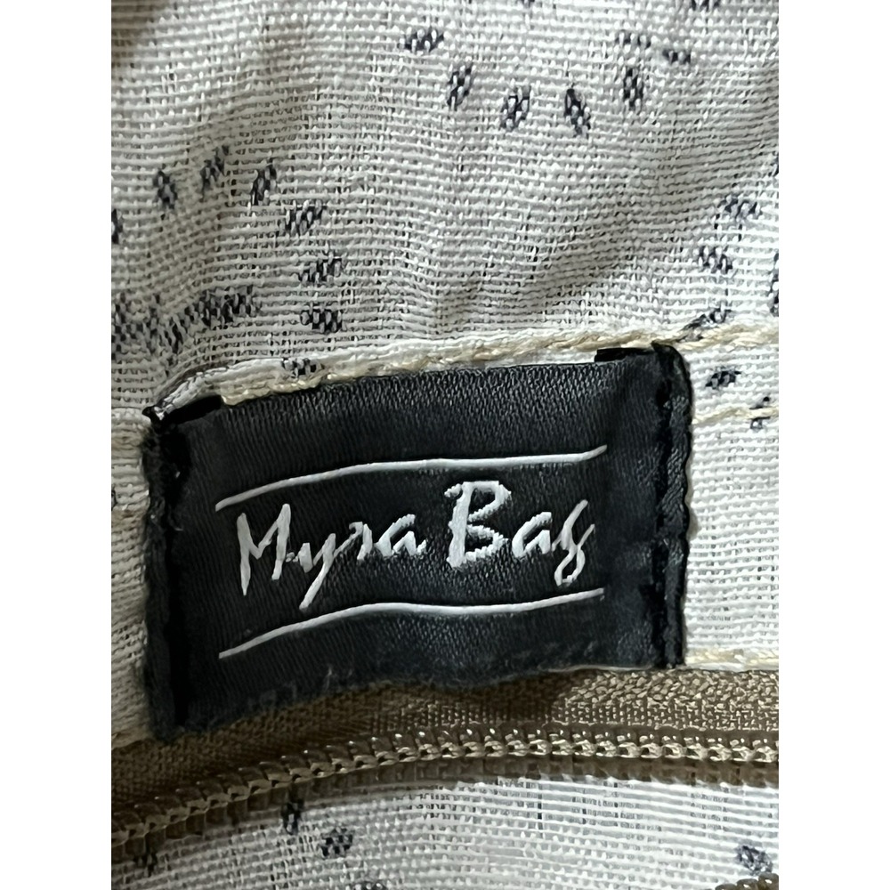 Myra Mixed Media Large Tote Canvas & Leather Cowhide Crossbody Boho Work Bag - Picture 10 of 16